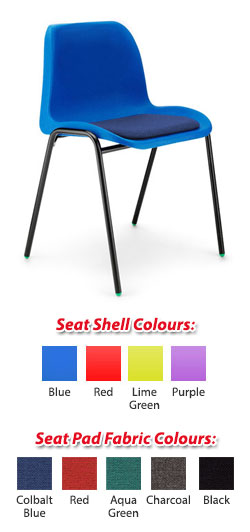 Affinity Polypropylene Chair with Upholstered Seat Pad