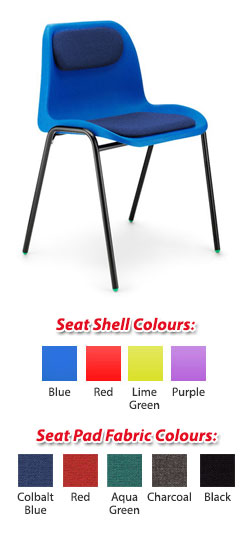 Affinity Polypropylene Chair with Upholstered Seat and Back Pad