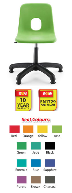 Hille Series-E Secondary Height-Adjustable Swivel Chair