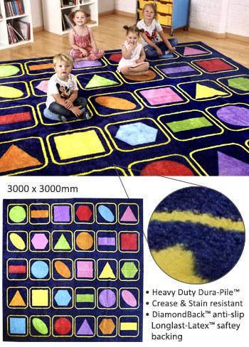 Kinder Geometric Shapes Carpet 3m x 3m