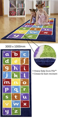 Kinder Alphabet Runner Carpet 3m x 1m