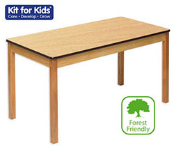 Rectangular Wooden Table With Beech Laminate Top