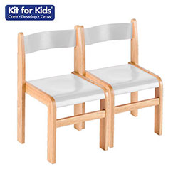 Wooden Chair (Set of 2) Natural/Grey