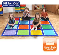 Rainbow Square Placement Carpet - 2m x 2m