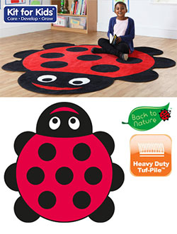 Back To Nature Ladybird Shaped Indoor Carpet - 2m x 2m