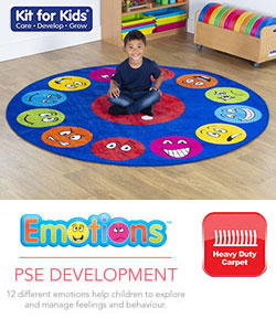 Emotions Faces Interactive Circular Carpet - 2m Diameter