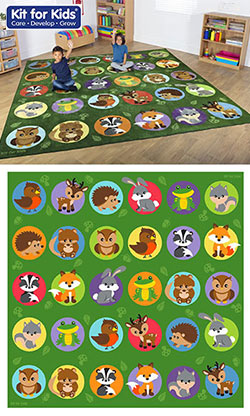 Woodland Animals Placement Carpet - 3m x 3m