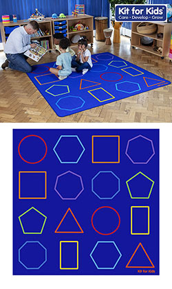 Essentials Rainbow Geometric Carpet - 2m x 2m