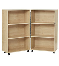 Maple Mobile Foldaway Bookcase 
