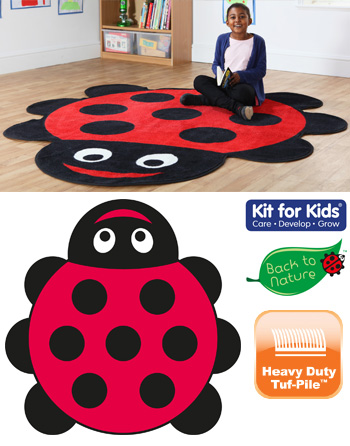 Back To Nature Ladybird Shaped Indoor Carpet - 2m x 2m