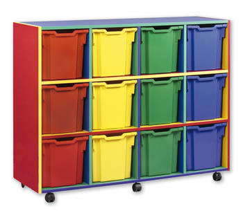 Multicolour 12 Jumbo Tray Storage Unit