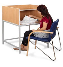 Study Carrel with Straight Leg Frame