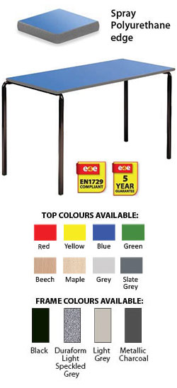 Contract Classroom Tables - Slide Stacking Rectangular Table with Spray Polyurethane Edge