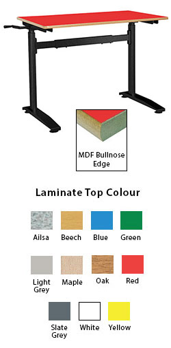 HA600 Height Adjustable Table - MDF Top with MDF Bullnose Edge