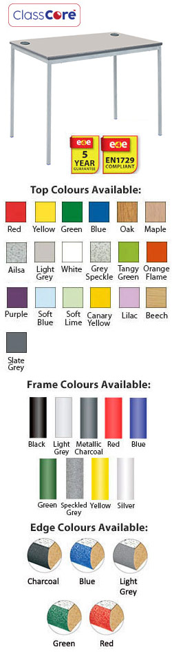 ClassCore Computer Rectangular Table with 2 Portholes - 1200 x 750mm