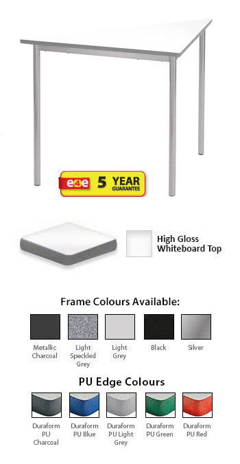 Whiteboard Tri Table - PU Edge
