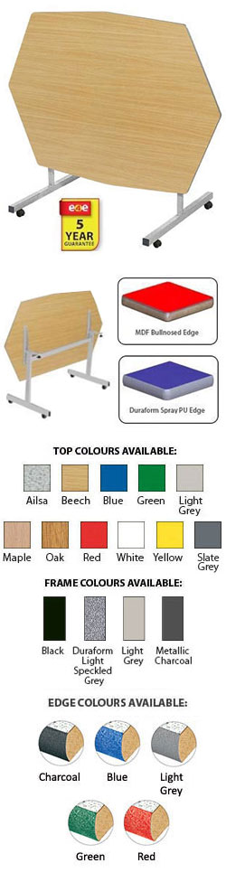 Irregular Octagonal Tilt Top Dining Table - 1380mm x 1000mm