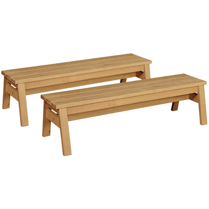 Outdoor Wooden Bench - Set of 2
