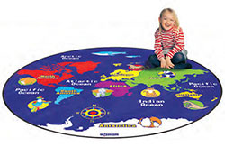 World Map Carpet - 2.4m x 2m