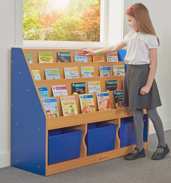 Milan Tiered Bookcases - 3 Large Tray Unit