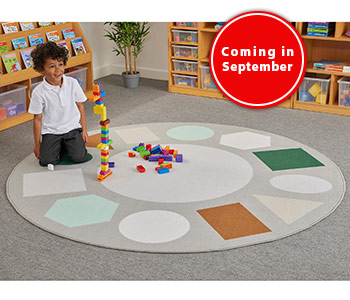 Geometric Shapes Scandi Round Rug - (Coming in September)