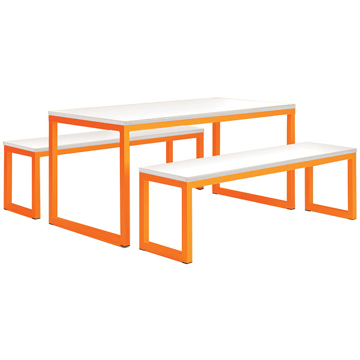 Bench Style Dining Set - Pastel Orange
