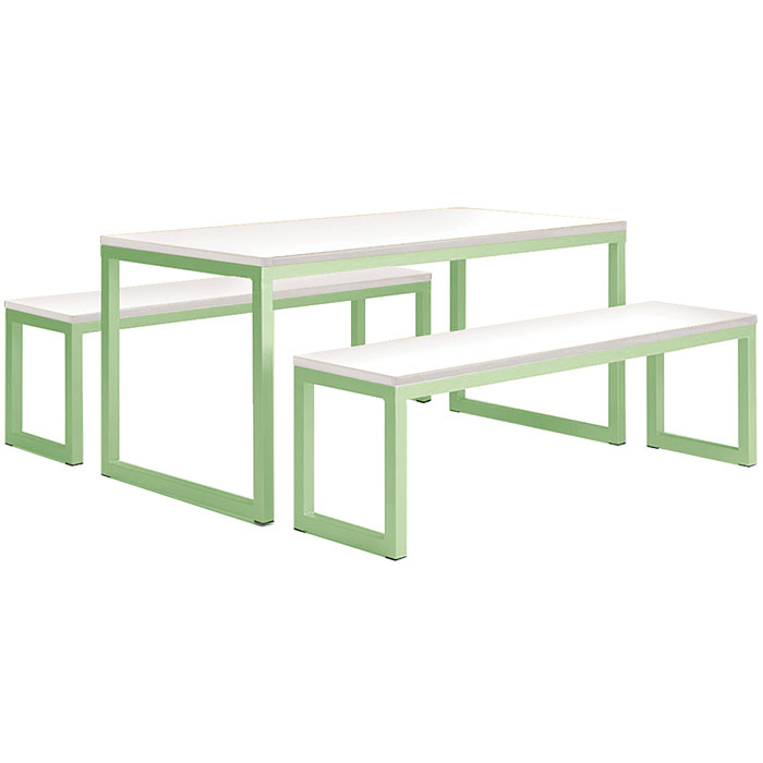 Bench Style Dining Set- Soft Lime