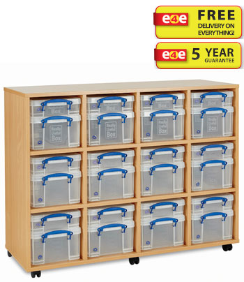 12 x 4L & 12 x 9L Really Useful Box Storage Unit