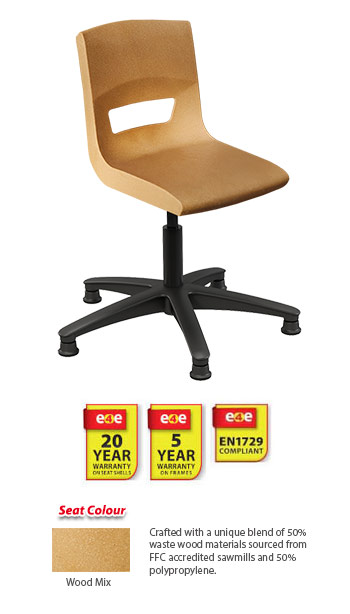 Postura Plus Task Chair Wood Mix - Nylon Base