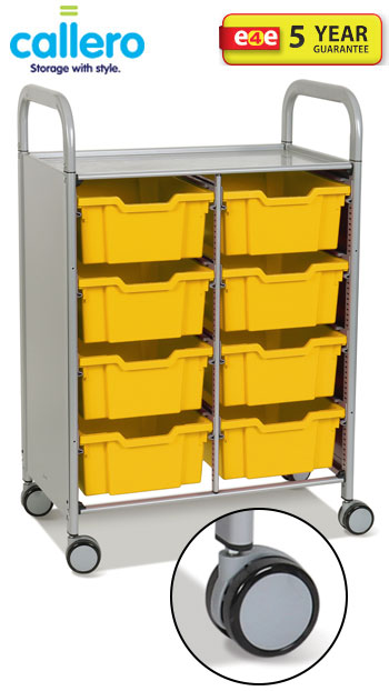 Callero Plus Double Width Trolley With 8 Deep Trays