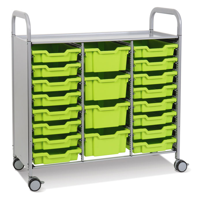 Callero Plus Treble Width Trolley With 16 Shallow Trays And 4 Deep Trays