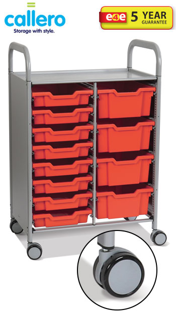 Callero Plus Double Width Trolley With 8 Shallow Trays And 4 Deep Trays