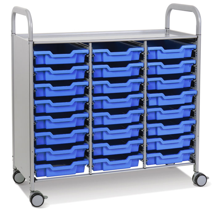 Callero Plus Treble Width Trolley With 24 Shallow Trays