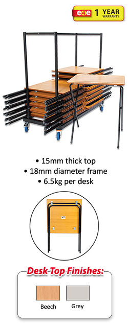 40 Z-Lite Folding Exam Desks With Trolley Set