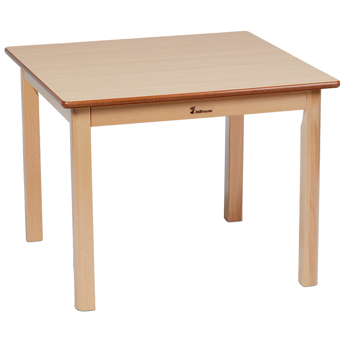 Square Melamine Top Wooden Table - 695 x 695mm
