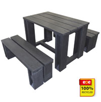 100% Recycled Junior Table and Bench Set