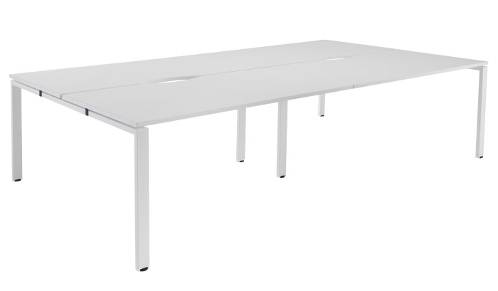 Back to Back Bench Desk - 4 Person Run Back to Back Bench Desk - 4 Person Run