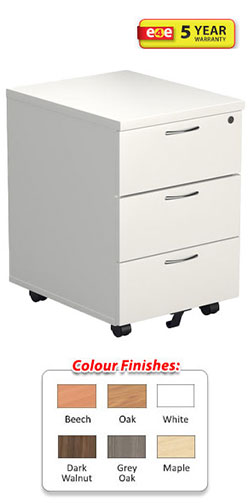 Mobile Under Desk 3 Drawer Pedestal