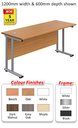 Cantilever Teachers 600mm Depth Rectangular Desk