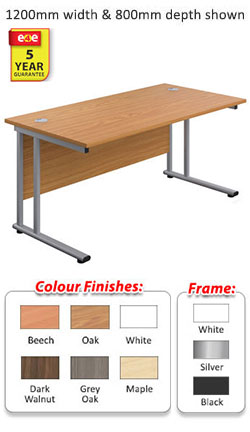 Cantilever Teachers 800mm Depth Rectangular Desk