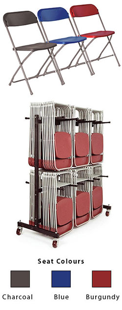 Titan 140 Flat Back Folding Chairs and Trolley Bundle