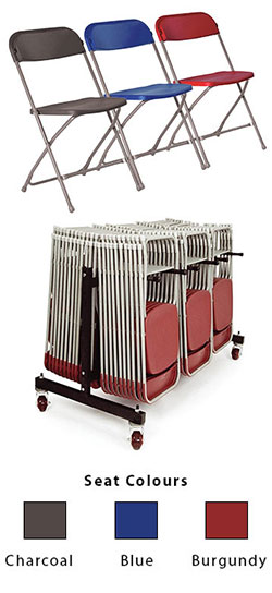 Titan 70 Flat Back Folding Chairs and Trolley Bundle