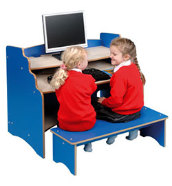 Computer Workstation with Bench