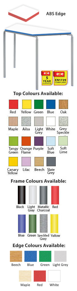 Classroom Premium Slide Stacking Trapezoidal Table - with ABS Thermoplastic Edge