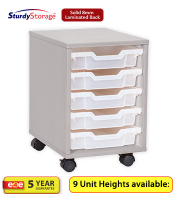 Sturdy Storage - Single Shallow Tray Grey Column Unit