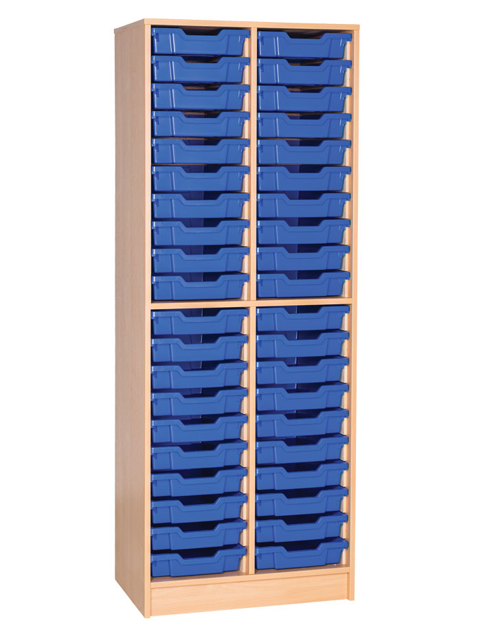 Sturdy Storage Double Column Unit - 40 Shallow Trays (Static Only)