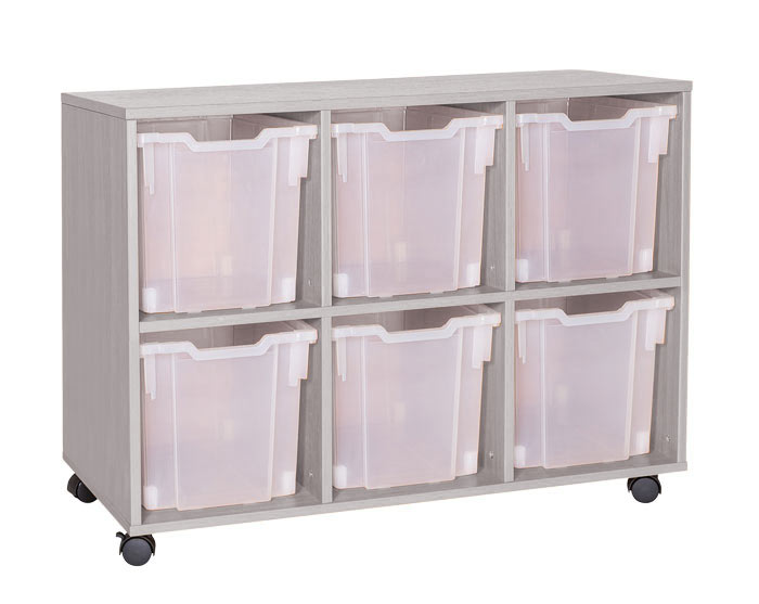 Sturdy Storage - Ready Assembled Grey Cubbyhole Storage With 6 Jumbo Trays