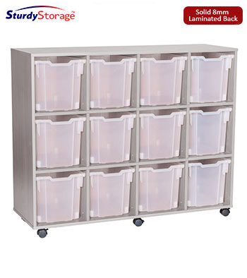 Sturdy Storage - Ready Assembled Grey Cubbyhole Storage With 12 Jumbo Trays