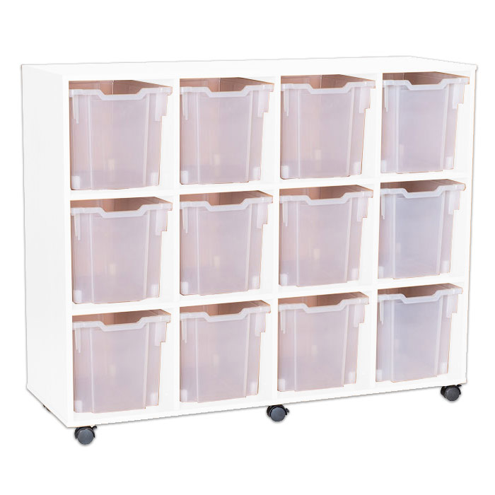 Sturdy Storage - Ready Assembled White Cubbyhole Storage With 12 Jumbo Trays