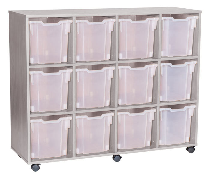 Sturdy Storage - Ready Assembled Grey Cubbyhole Storage With 12 Jumbo Trays